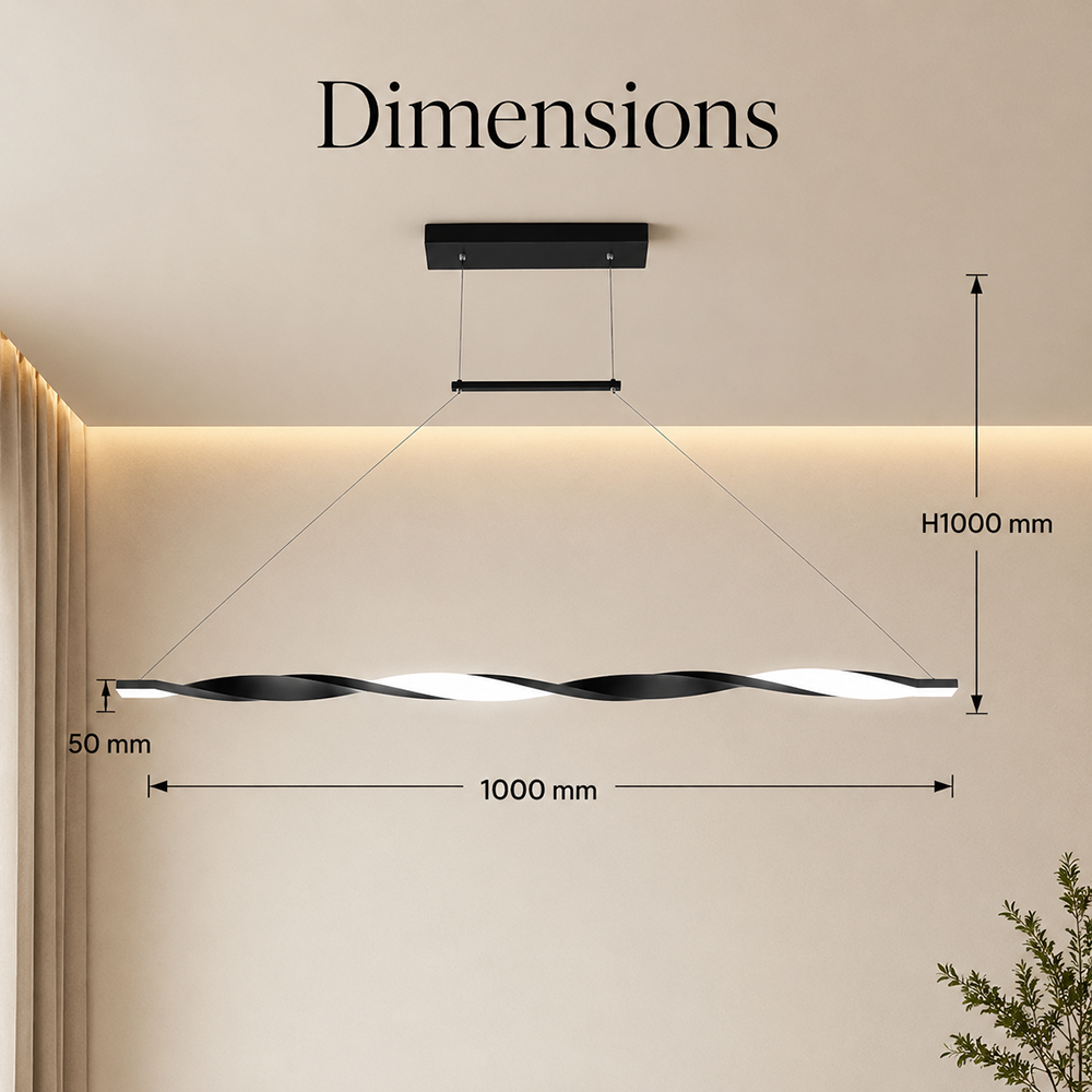 Plafonieră LED modernă, 100 cm, cu telecomandă, 3000 lm