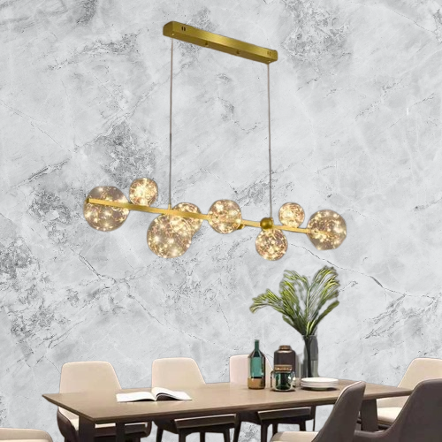 Plafonieră LED aurie cu 8 surse, 70 W, 3500 lm, 3 culori de lumină