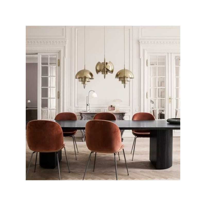 Lustră suspendată din metal, aurie, Ø34 cm, soclu E27