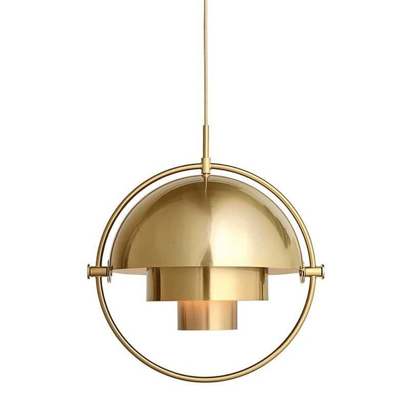 Lustră suspendată din metal, aurie, Ø34 cm, soclu E27