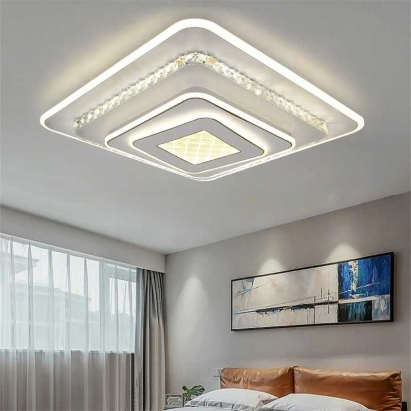 Plafonieră LED albă, 50 cm, cu telecomandă și 3 culori de lumină