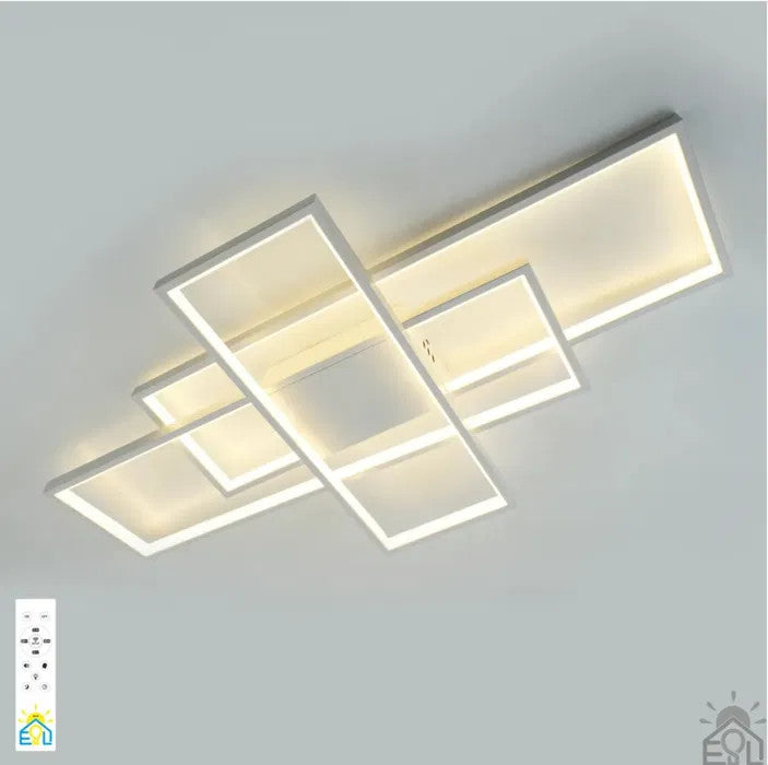 Plafonieră LED 110 W, Wi-Fi, telecomandă, dimabilă, 3 culori, 90x50 cm