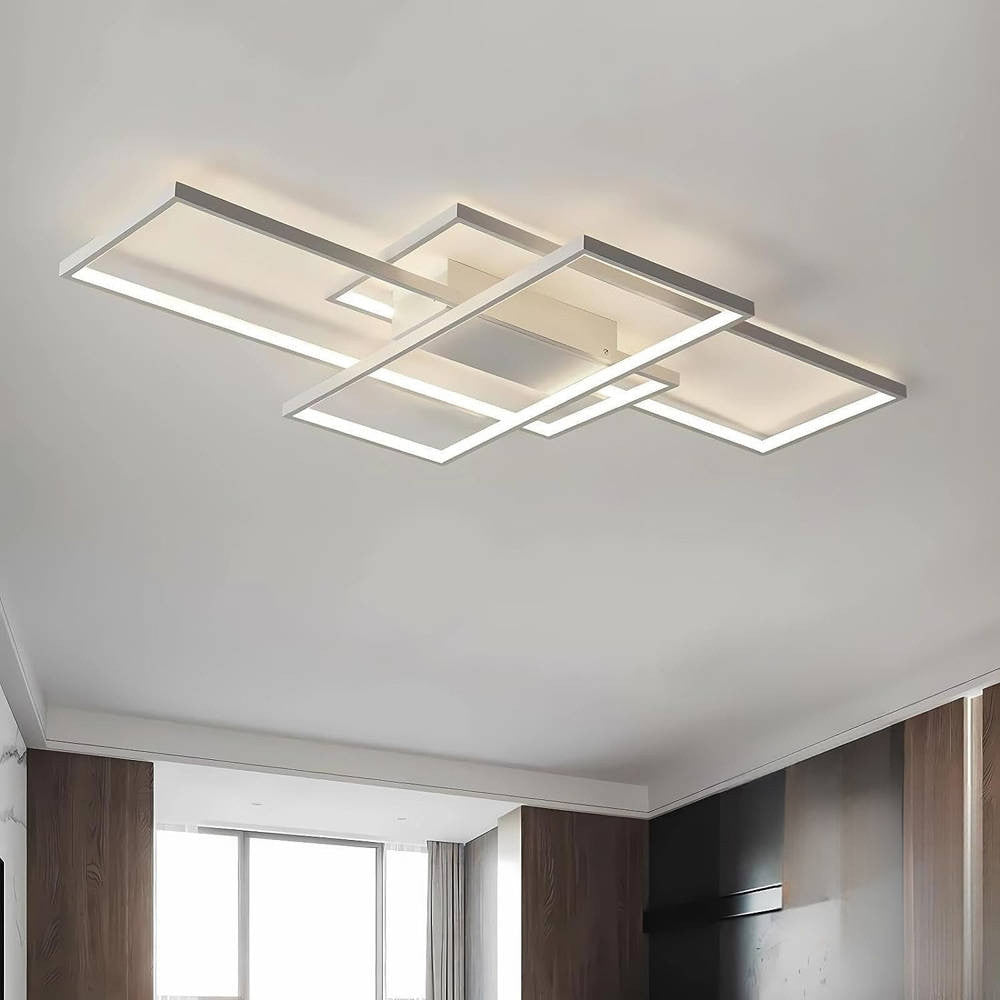 Plafonieră LED 110 W, Wi-Fi, telecomandă, dimabilă, 3 culori, 90x50 cm