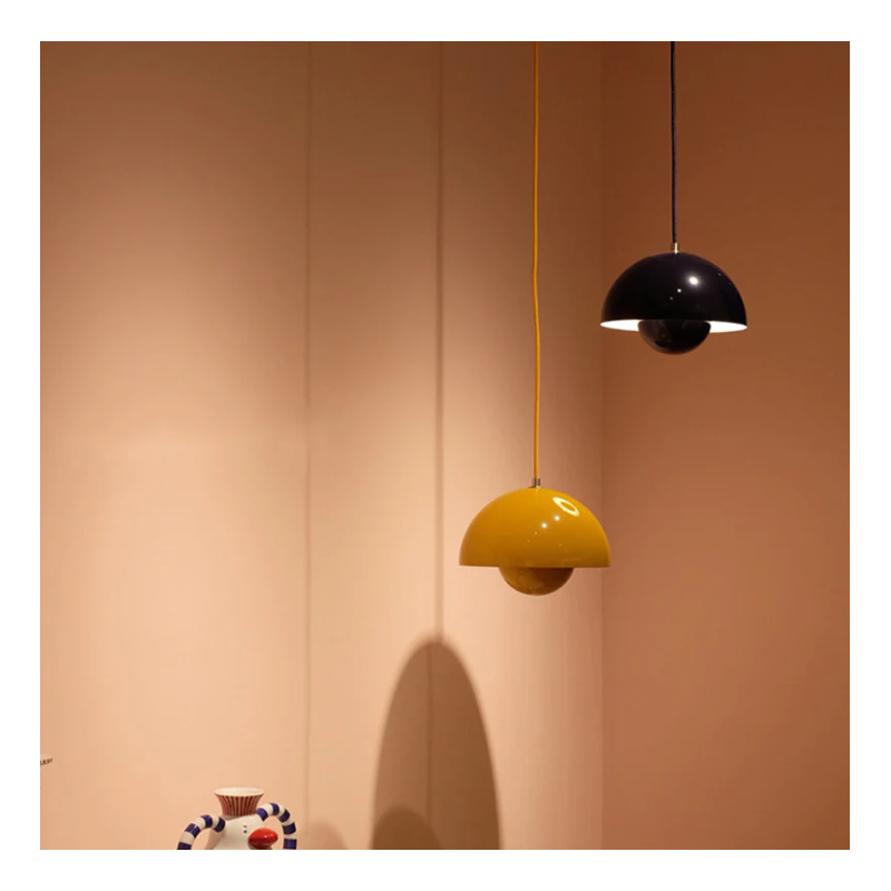 Pendul metalic galben, E27, max. 60 W, diametru 23 cm