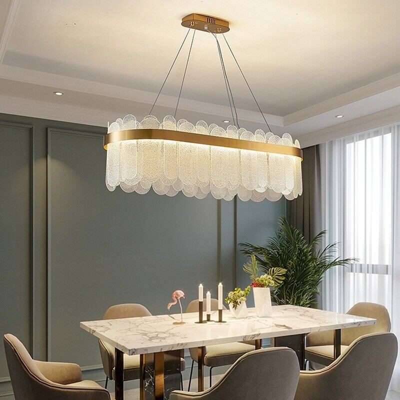 Lustră LED aurie cu cristale, 80 × 30 cm, 80 W, 3 culori de lumină