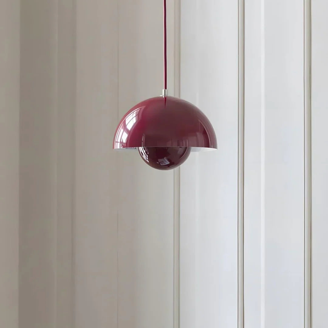 Pendul metalic roșu burgund, E27, max. 60 W, diametru 23 cm