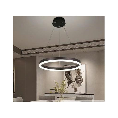 Plafonieră LED neagră Ø60 cm, dimabilă, Wi-Fi, telecomandă, 3 culori