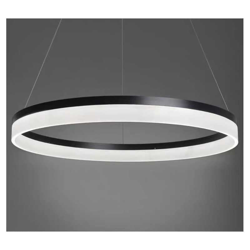 Plafonieră LED neagră Ø60 cm, dimabilă, Wi-Fi, telecomandă, 3 culori