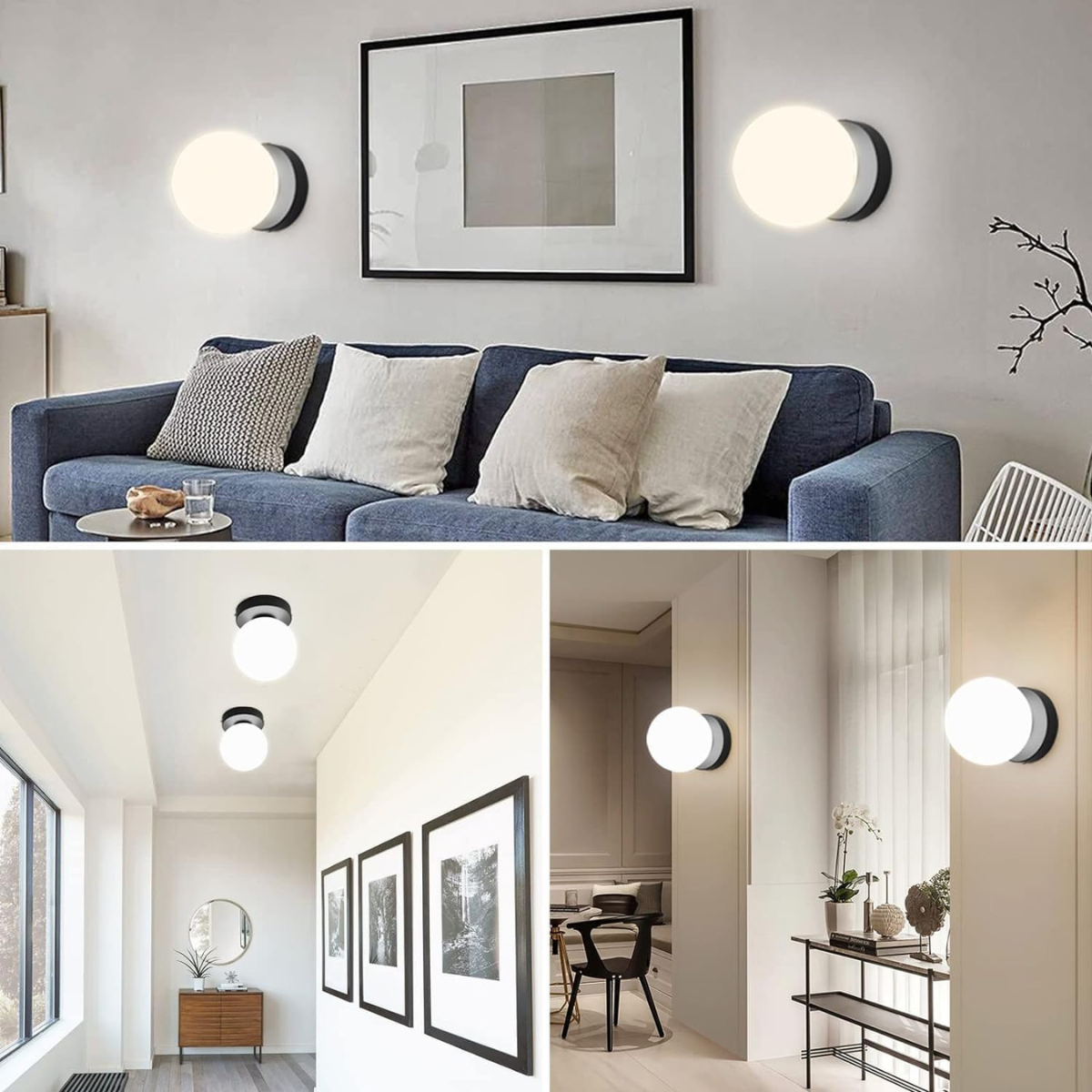 Plafonieră LED neagră, 60 W, 2000 lm, 3 temperaturi de culoare, IP20