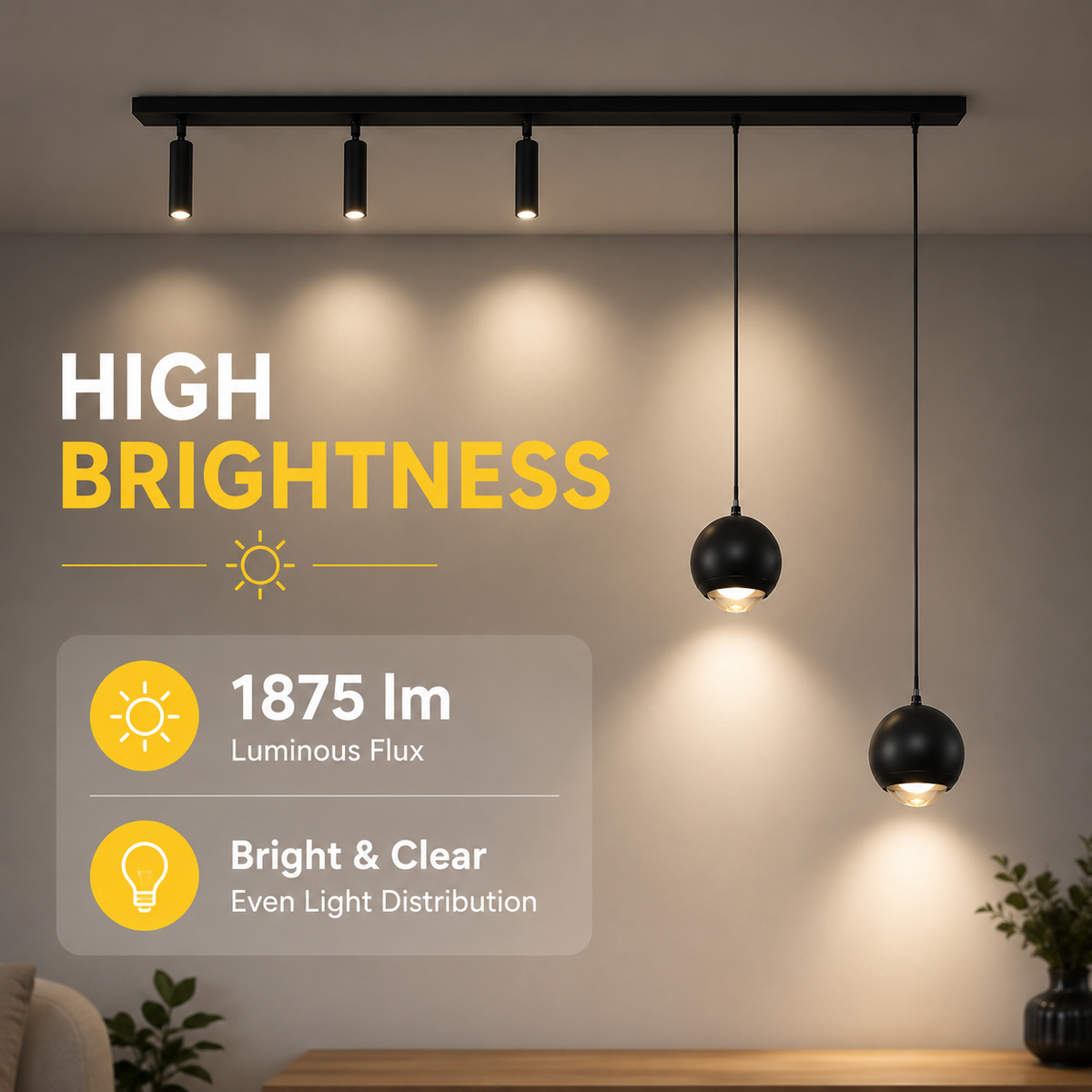 Plafonieră LED neagră, 19 W, 3 temperaturi de culoare, metal și acril