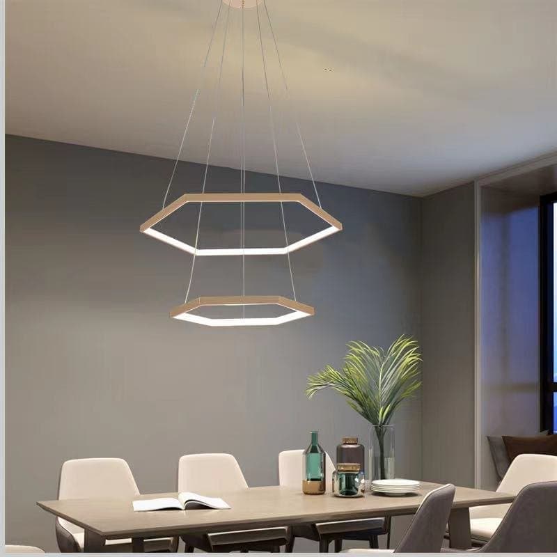 Pendul LED auriu cu telecomandă, lumină albă neutră, YDH11/40+60