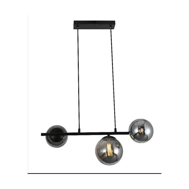 Plafonieră LED cu 3 surse, sticlă fumurie, 40 W, 3000 lm
