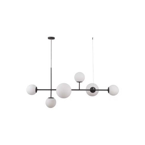 Candelabru cu 7 globuri albe mate, soclu G9, fără becuri incluse