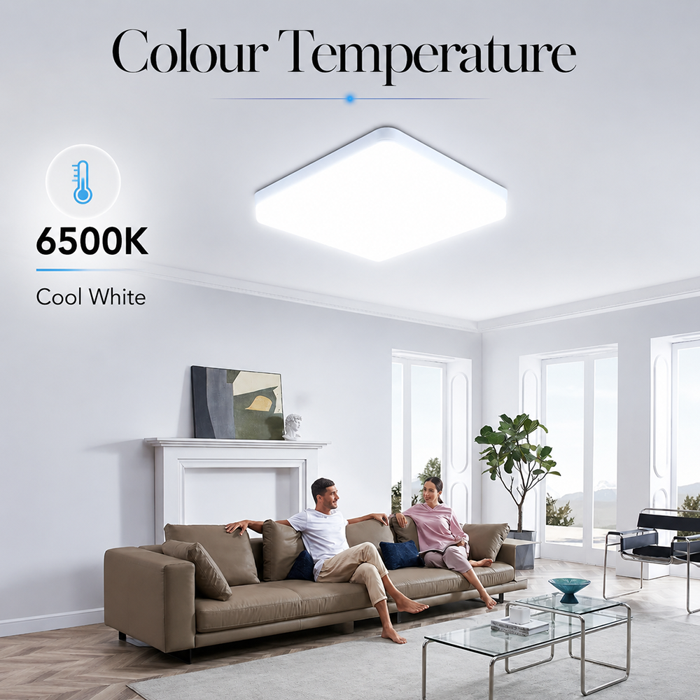 Aplică LED pătrată 36 W, 6500 K, 226 × 226 mm, IP20