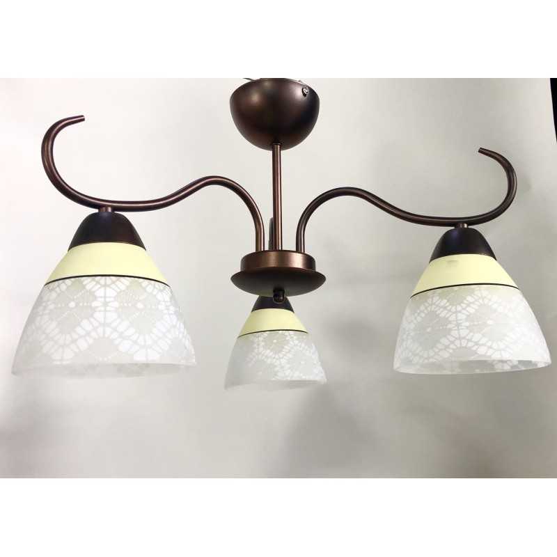 Plafonieră 3xE27 din metal și acril, finisaj mat, 58 cm