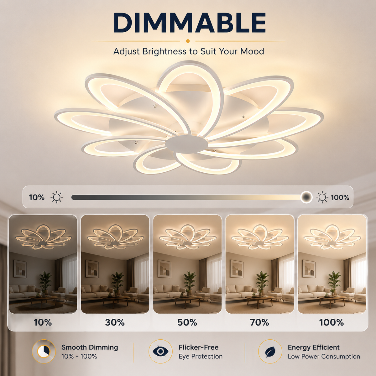 Pendul LED alb, 75 cm, 216 W, dimabil, cu telecomandă