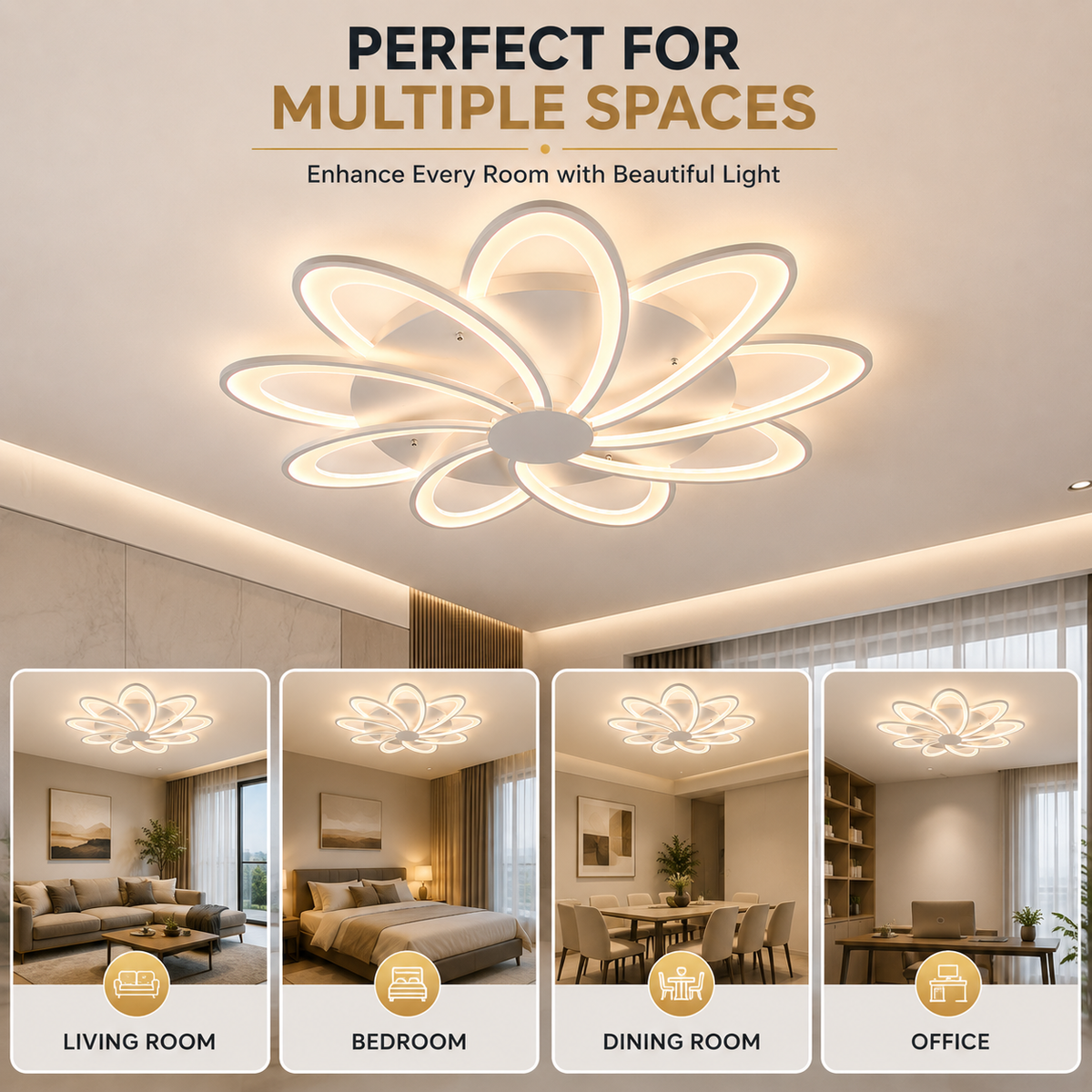 Pendul LED alb, 75 cm, 216 W, dimabil, cu telecomandă