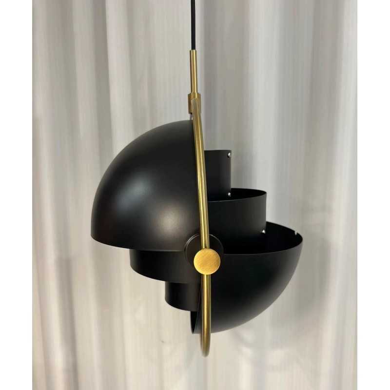 Lustră suspendată neagră din metal, E27, Ø34 × H80 cm