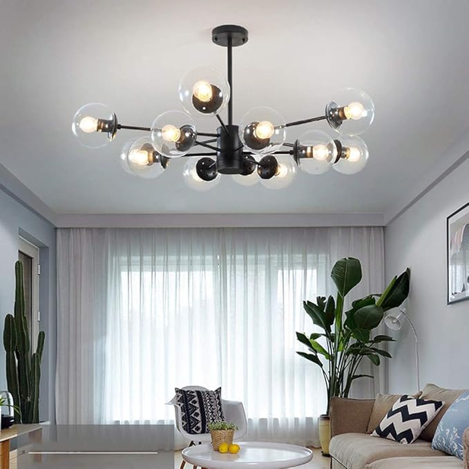 Plafonieră LED neagră, 15 surse, 60 W, 1000 lm, 3 culori de lumină