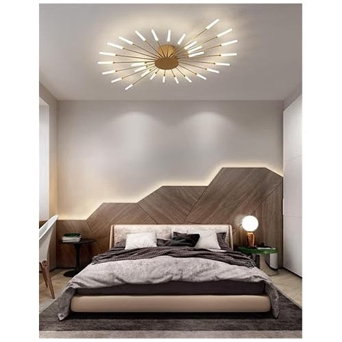 Plafonieră LED 112 W, Ø105 cm, aurie, Wi-Fi, 3 culori, dimabilă