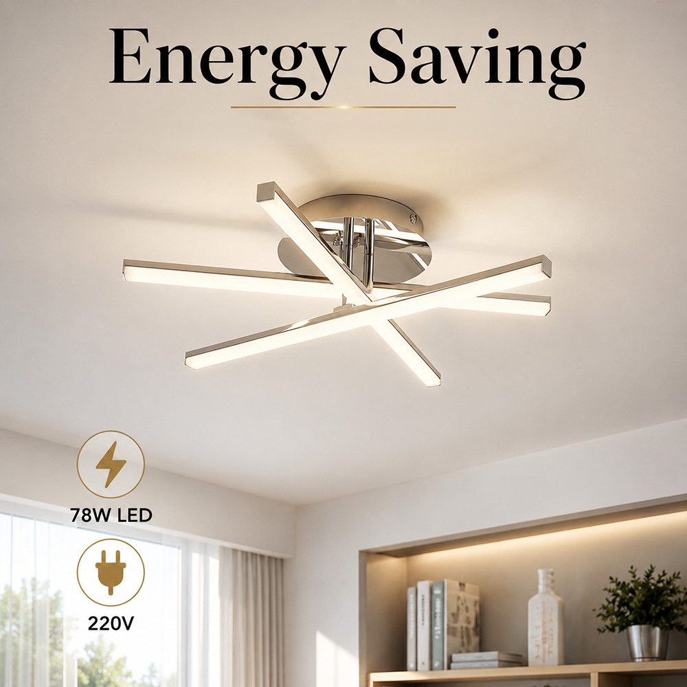 Plafonieră LED dimabilă, 82 cm, Wi-Fi, telecomandă, 3 culori de lumină