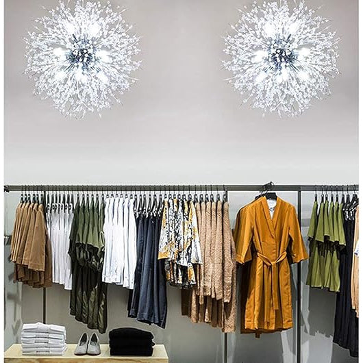 Lustră modernă de tavan, 16 socluri G9, Ø60 cm, metal și acril