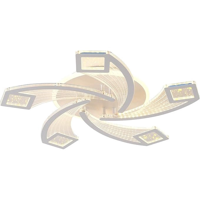 Plafonieră LED cu 5 surse, dimabilă, Wi-Fi, telecomandă, 68 W, 3000 lm