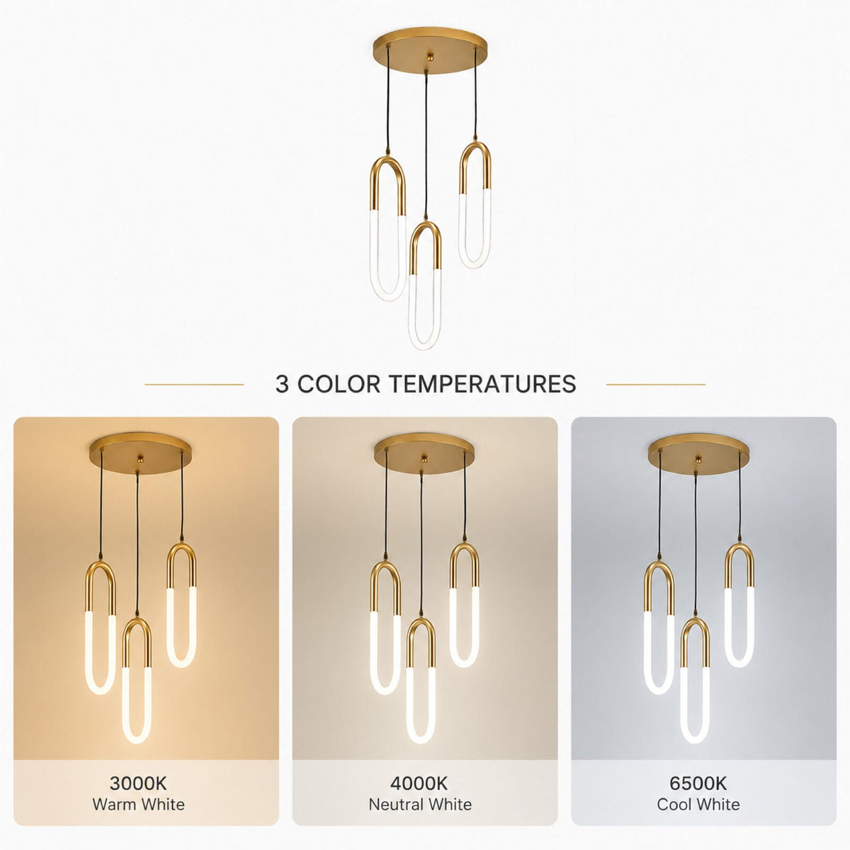 Pendul LED alb cu telecomandă, dimabil, 54 W, 2000 lm, Ø30 × 100 cm