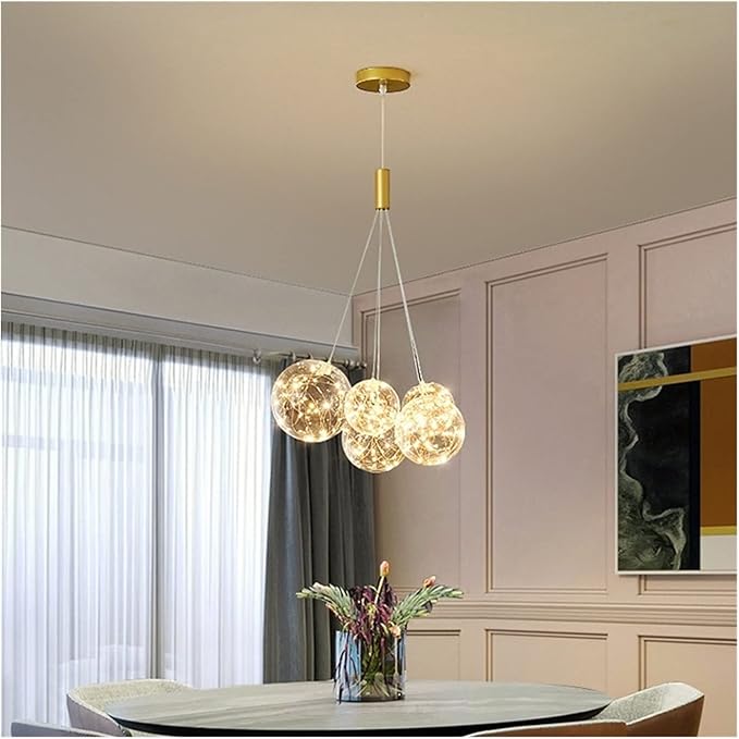Lustră suspendată LED, 7 surse, 3 culori, finisaj mat, 42x100 cm