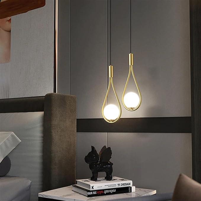 Lustră suspendată LED aurie, 20 W, 2500 lm, 3 culori, 15 x 100 cm