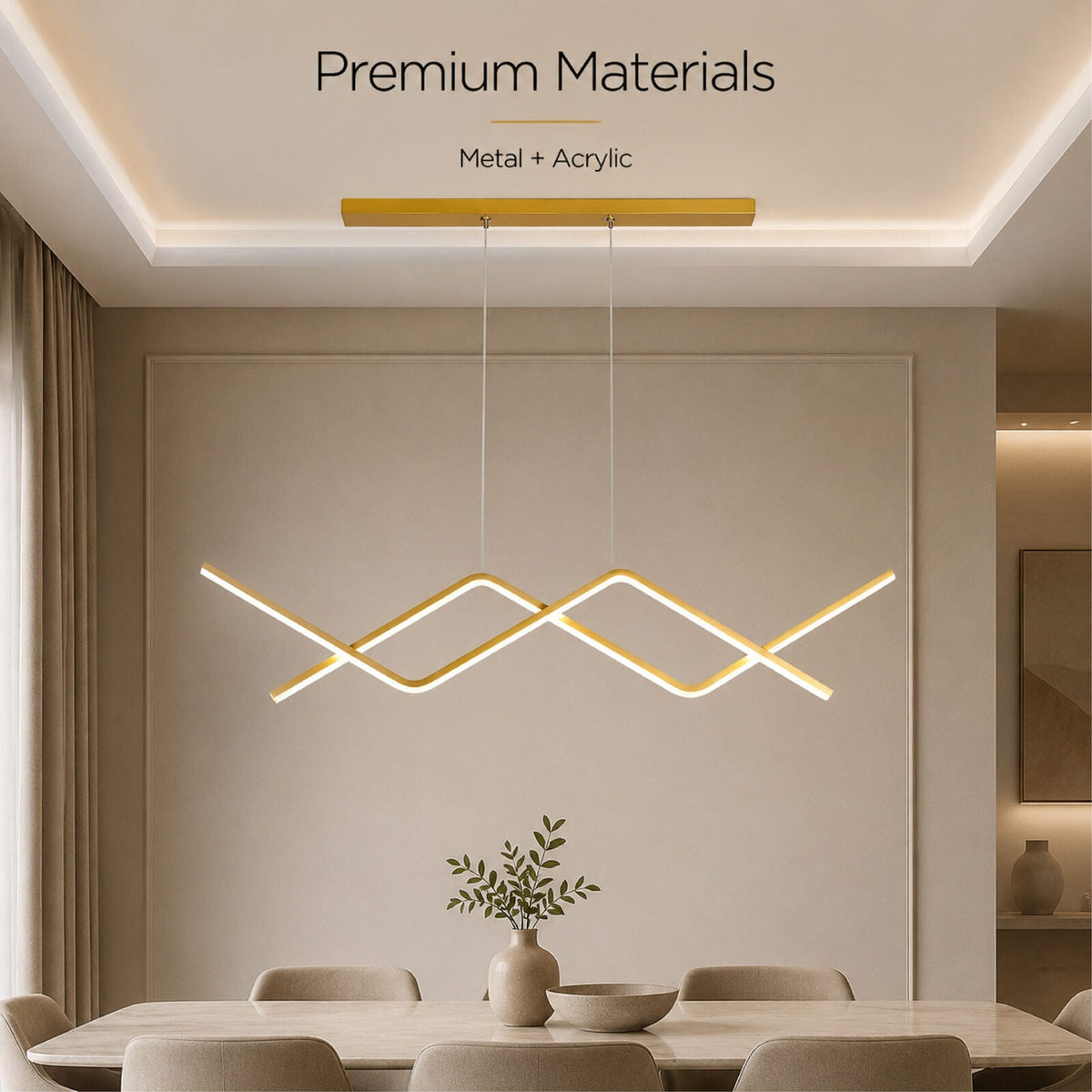 Plafonieră LED aurie, 100 cm, dimabilă, Wi-Fi, telecomandă, 3 culori