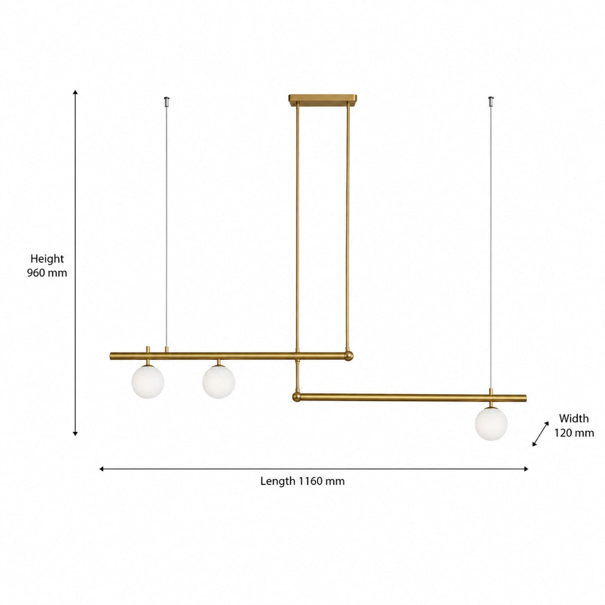 Pendul LED modern, bronz, 40 W, 2000 lm, cu telecomandă, dimabil