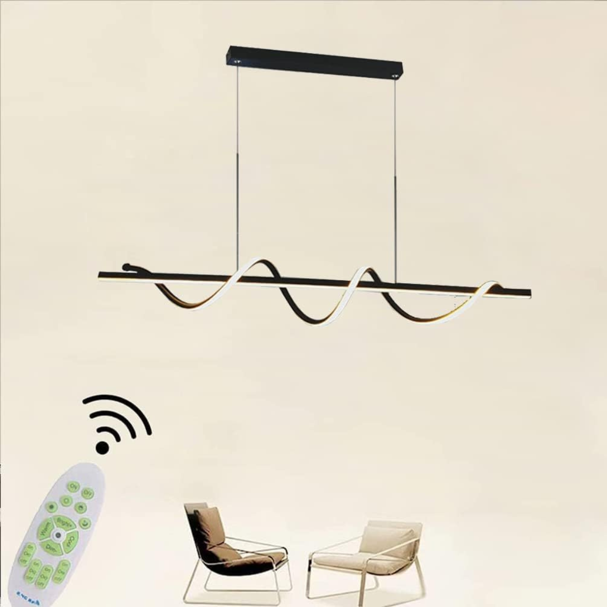 Lustră LED suspendată modernă cu telecomandă, 100 cm