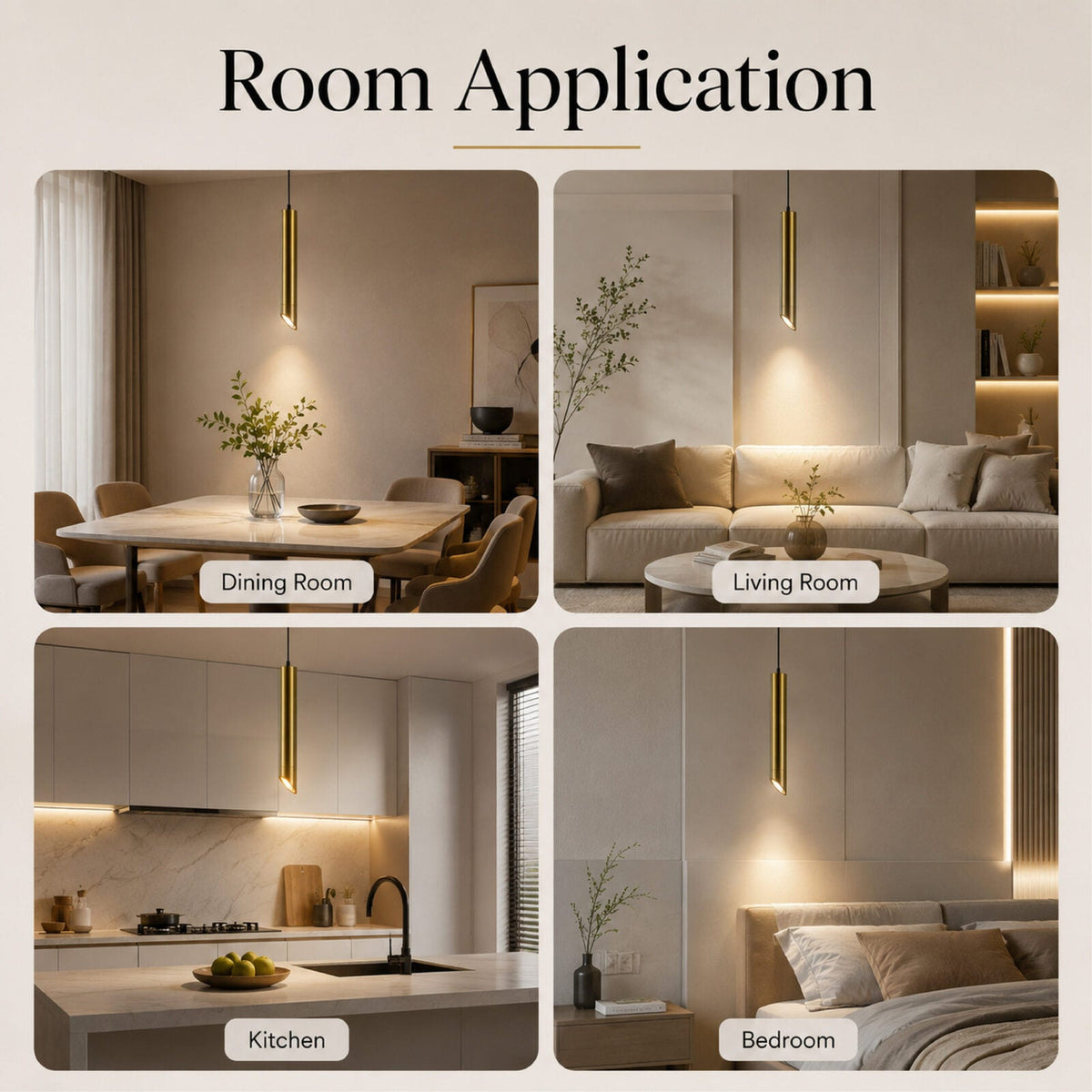 Pendul LED auriu, 12 W, 1000 lm, 4000 K, IP20