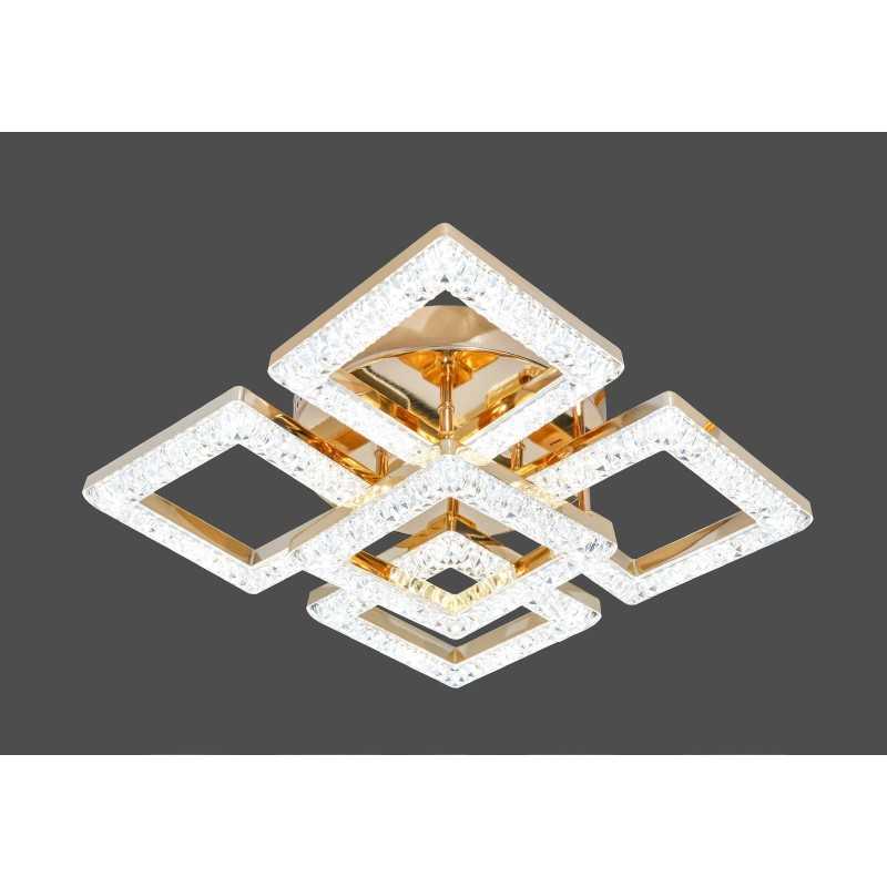 Plafonieră LED aurie, 55 cm, dimabilă, cu telecomandă