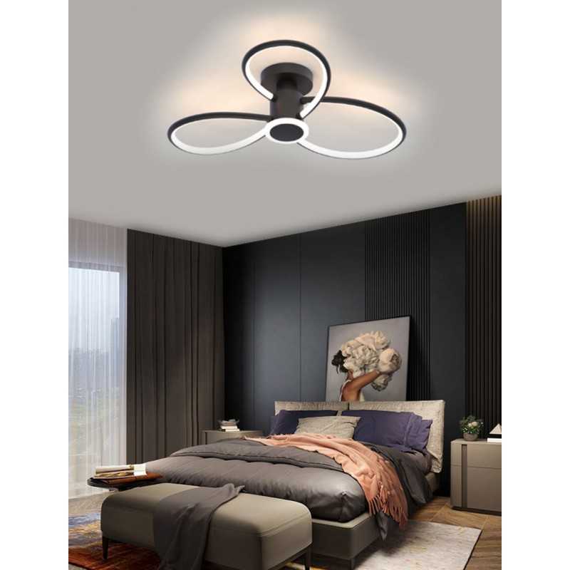 Plafonieră LED Ø70 cm, dimabilă, Wi-Fi, telecomandă, 3 culori de lumină