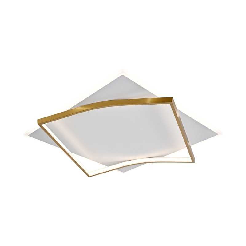 Plafonieră LED aurie, 40 cm, dimabilă, cu Wi-Fi și telecomandă