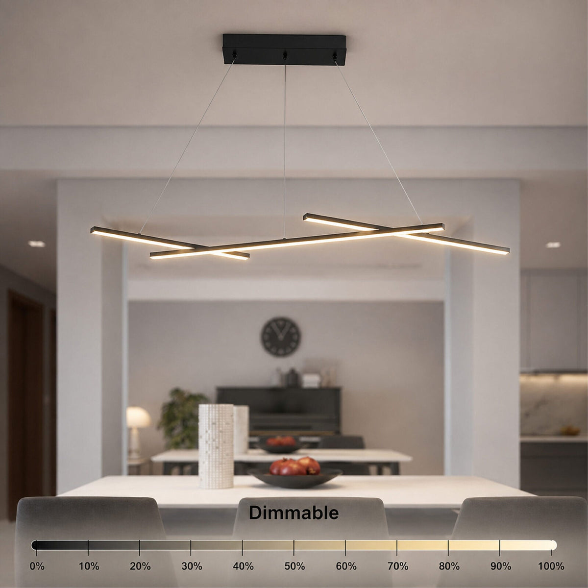 Plafonieră LED dimabilă cu telecomandă, albă, 100 × 100 cm, 5500 lm