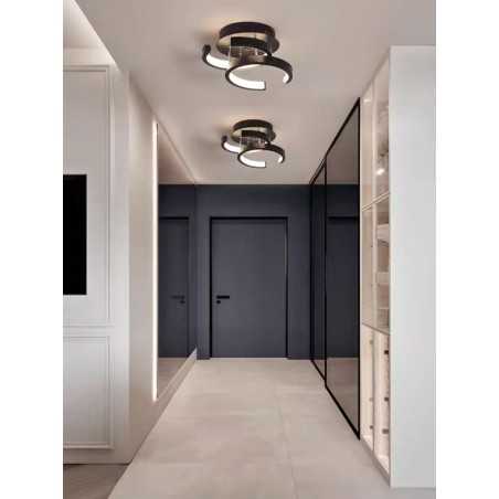 Plafonieră LED modernă, 18 W, 3 temperaturi de culoare, neagră