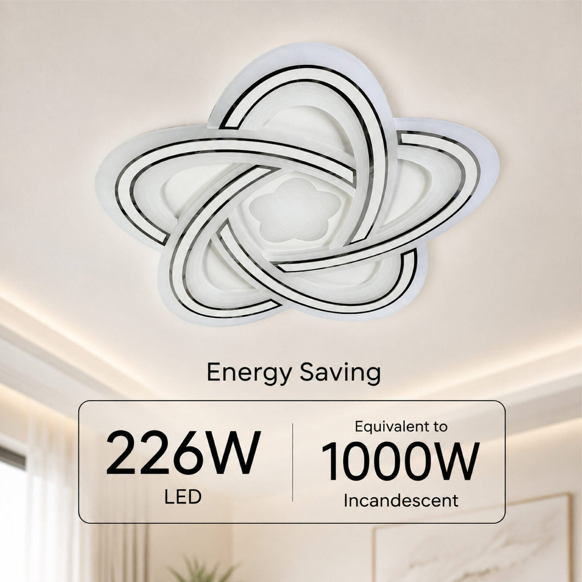 Plafonieră LED dimabilă cu Wi-Fi și telecomandă, 53 cm, 3 culori de lumină