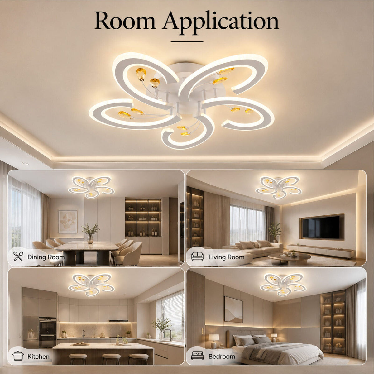 Plafonieră LED Alba, 60 cm, dimabilă, Wi-Fi, cu telecomandă, albă