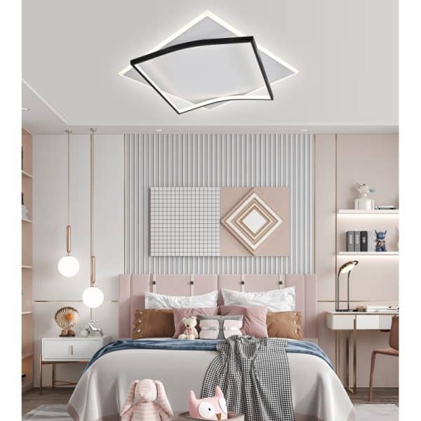 Plafonieră LED neagră, 40 cm, dimabilă, cu Wi-Fi, telecomandă și 3 culori