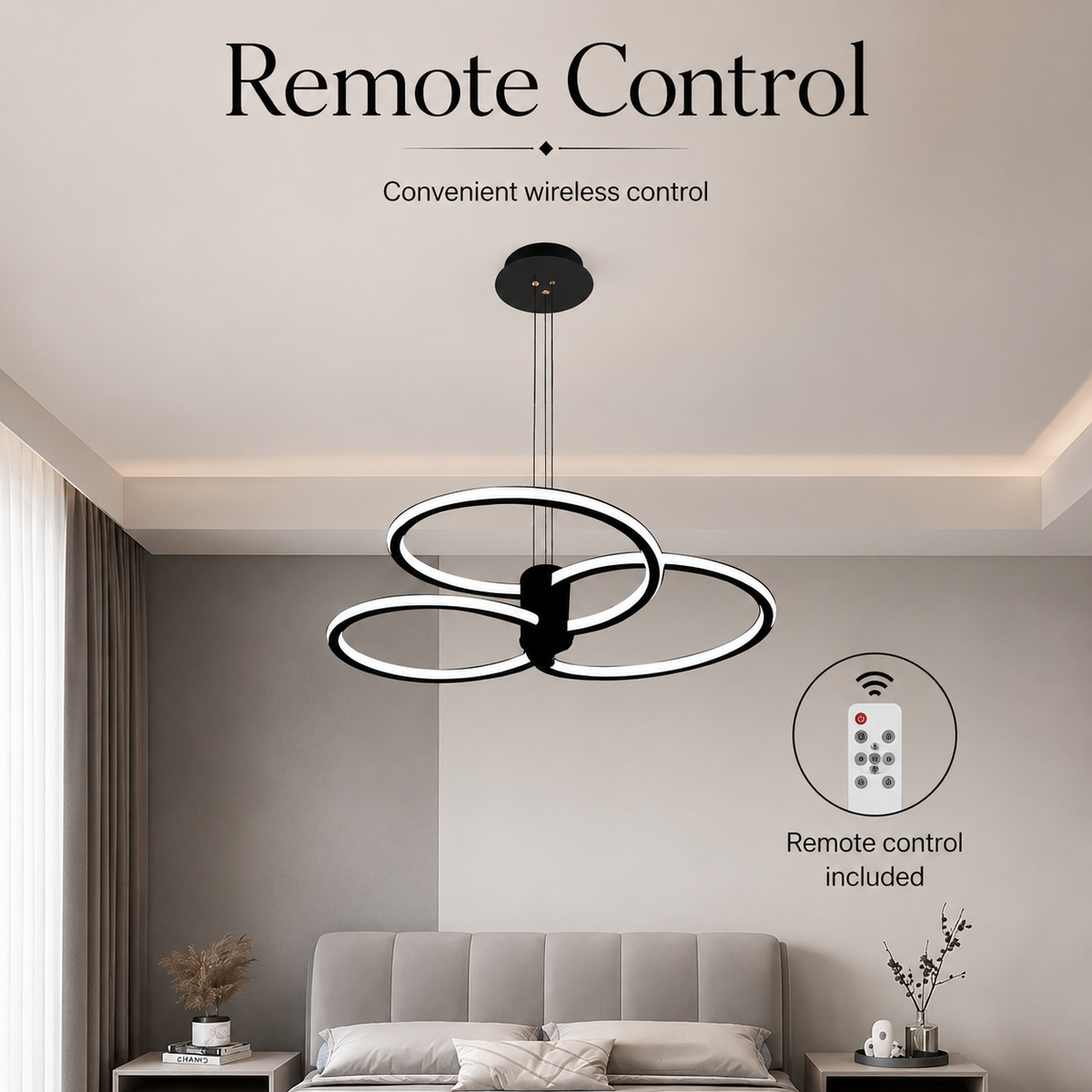 Plafonieră LED neagră, 186 W, 9000 lm, dimabilă, Wi-Fi, 3 culori