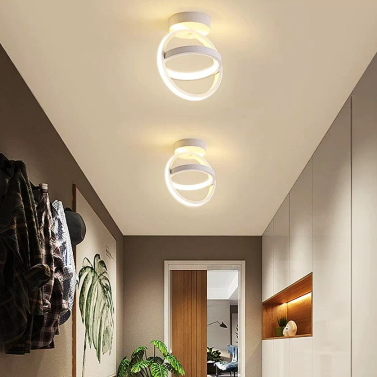 Plafonieră LED albă, 36 W, 1800 lm, din metal și acril