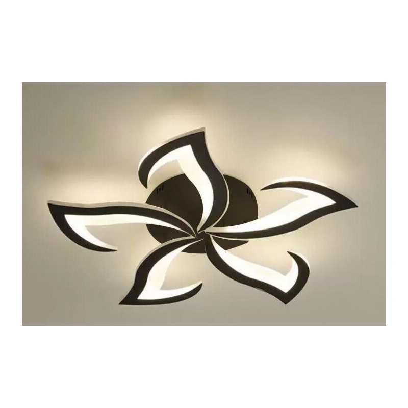 Plafonieră LED neagră cu telecomandă, dimabilă, 58 cm