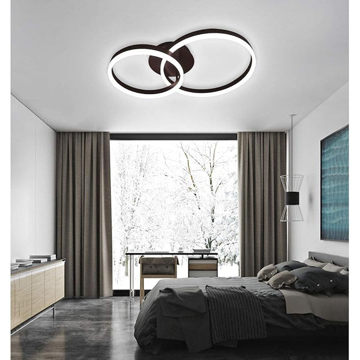 Plafonieră LED maro cafea, 90 W, 3000 lm, dimabilă, cu telecomandă