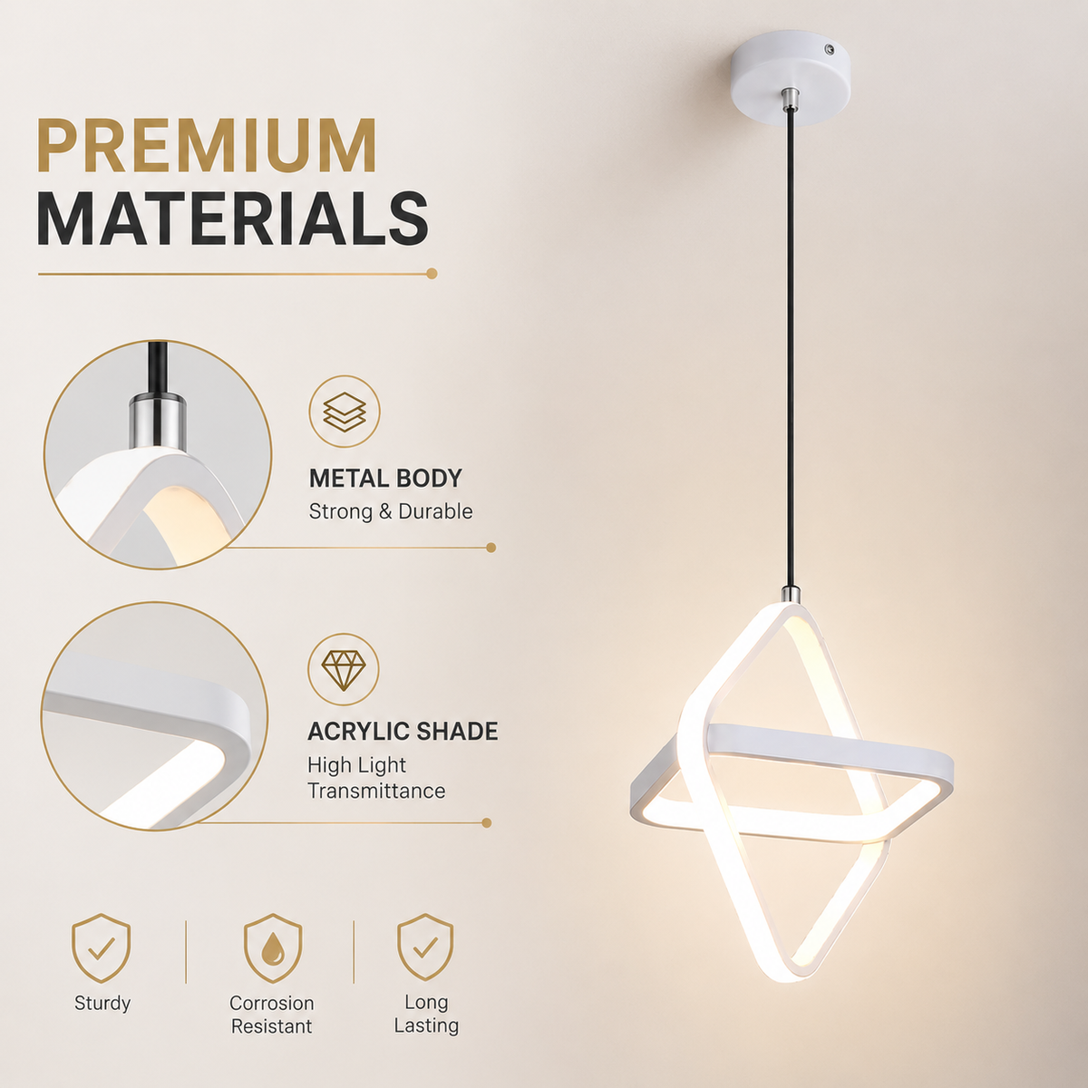 Aplică LED de perete, albă, 26 W, 1200 lm