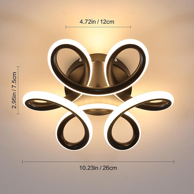 Plafonieră LED neagră 27 W, 3 temperaturi de culoare, Ø27 cm