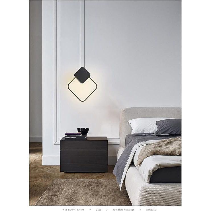 Pendul LED negru, 13 W, 650 lm, 3 culori, Ø22 cm, metal și acril