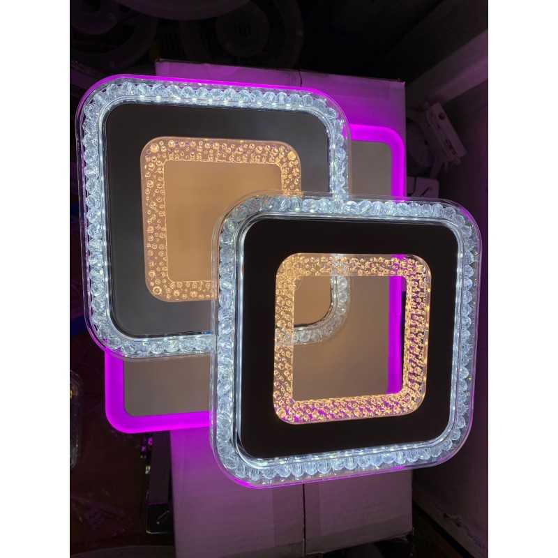 Plafonieră LED RGB 45 W, dimabilă, cu Wi-Fi și telecomandă